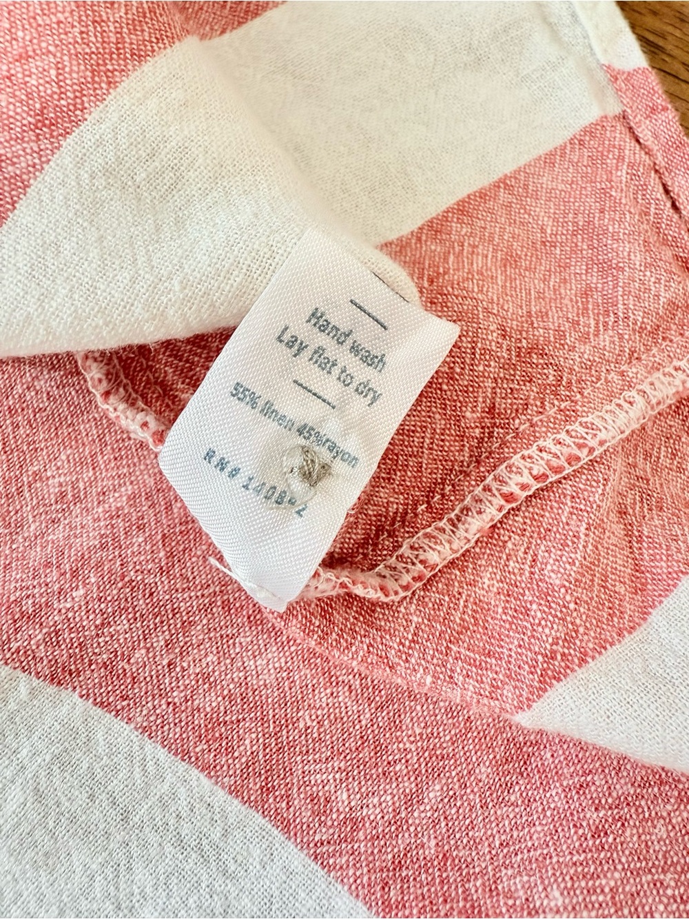 Marine Layer Red White Stripe Linen Blend Button Down Top Size M - Picture 7 of 7